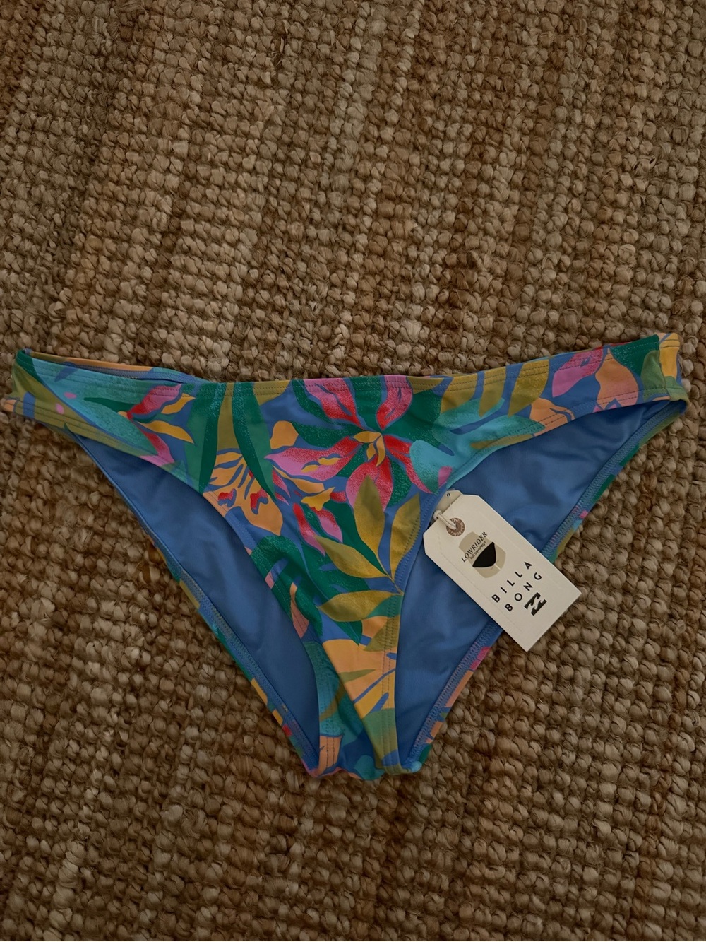 Billabong Multicolor Tropical Floral Bikini Bottom - Blue Lined